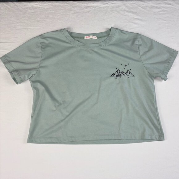 ROMWE Tops - Romwe Light Green Graphic Tee - Size Medium